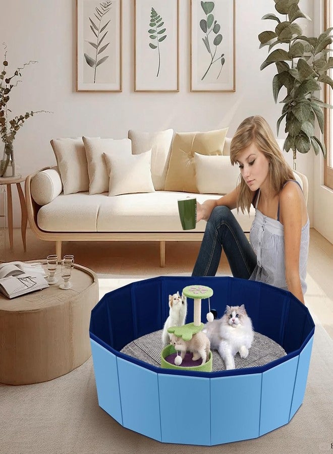 يورتن قفص ولادة يورتن للقطط، صندوق ولادة، حوض ولادة، مستلزمات ولادة القطط، حوض استحمام قابل للطي للحيوانات الأليفة، تخزين مريح، سهل التنظيف، يمكن استخدامه في الداخل أو الخارج - Image 4